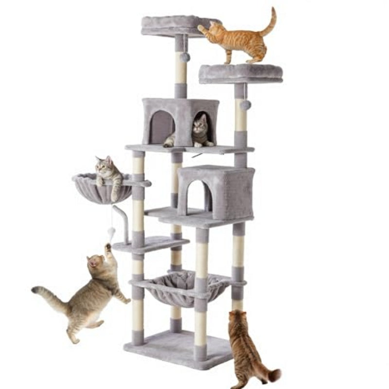 MellowPaw 71-inch calming cat tower with sisal scratching posts — view 1
