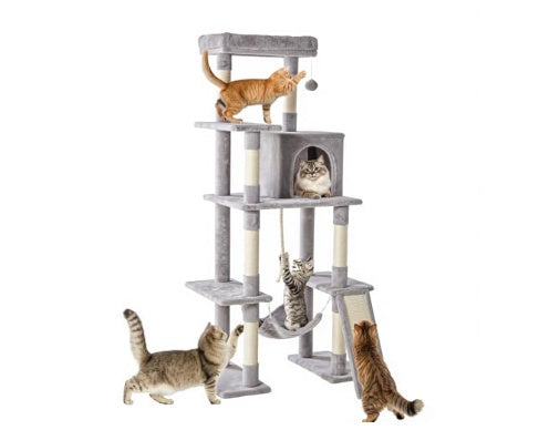 MellowPaw 63-inch calming cat tower with sisal scratching posts — view 3
