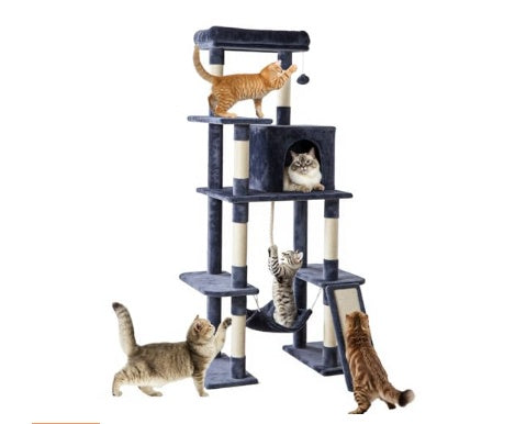 MellowPaw 63-inch calming cat tower with sisal scratching posts — view 2