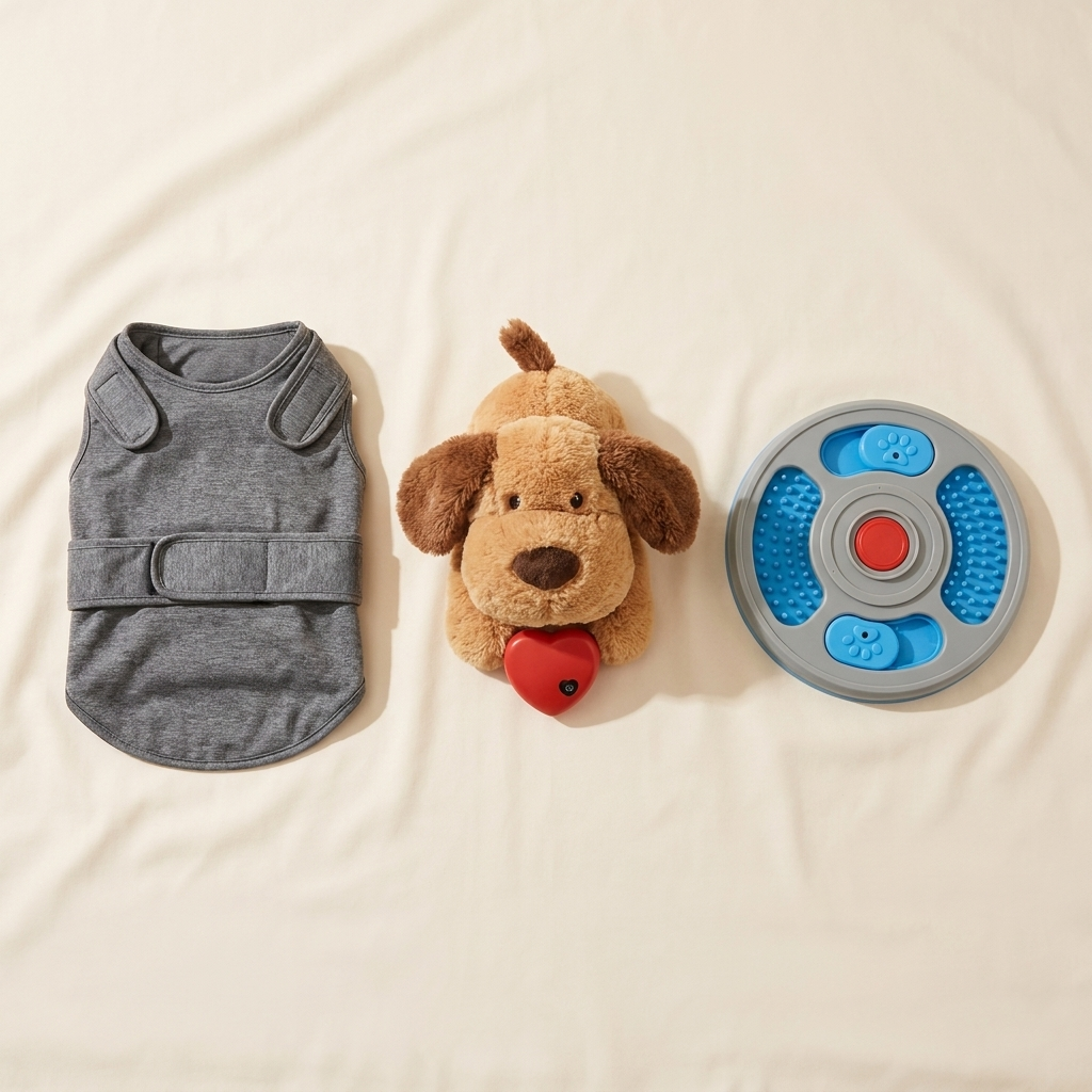 MellowPaw Anxiety Relief Bundle — calming vest, heartbeat plush and lick mat