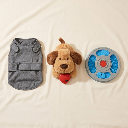 MellowPaw Anxiety Relief Bundle — calming vest, heartbeat plush and lick mat